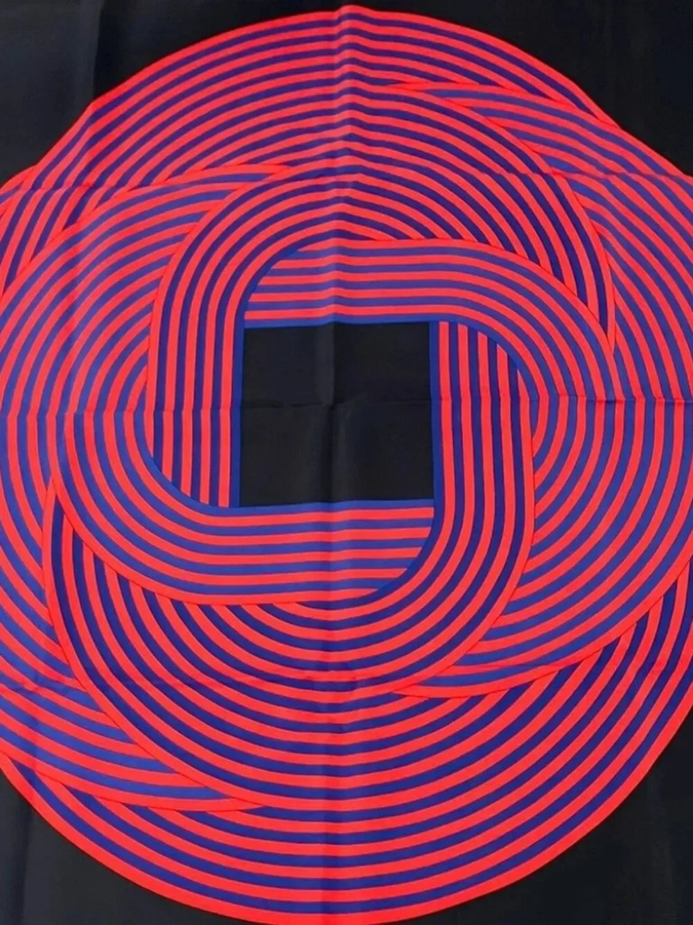 HERMES Carre 90 Black Blue Red Silk Scarf